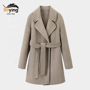 Garçon automne hiver <span class=keywords><strong>manteau</strong></span> pour femmes rétro Style coréen Double face cachemire laine fait à la main <span class=keywords><strong>mi</strong></span>-long vêtements d'extérieur - Product Image 1