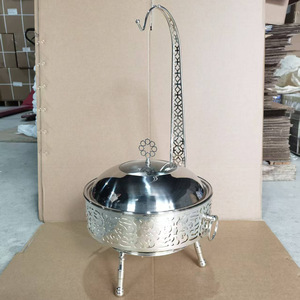 Recipiente para Calentar Comida de Acero Inoxidable con Calentamiento a Alcohol, Circular, para Buffet, Uso en Hoteles y Restaurantes - Product Image 1