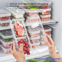 Contenedor Transparente para Almacenamiento de Carne y Verduras, Ecológico, para Refrigerador, Mantiene la Frescura, Caja de Almacenamiento con Compartimentos