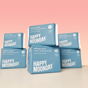 แผ่นอนามัยออร์แกนิคคอตตอนขนาดกลาง Happy Moonday พร้อมแกนซึมซับบางพิเศษและปีกแบบสบายสำหรับผู้หญิง - Product Image 2
