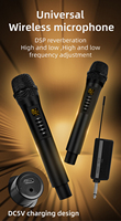 Microphone à condensateur sans fil UHF rechargeable Aidi Professional, à main, à directivité cardioïde, construction métallique, utilisation intérieure/extérieure