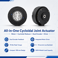 Actionneur à joint cycloïdal 100 mm, couple de pointe 75 Nm, 60 tr/min, 24 V 36 V 48 V, double encodeur, driver intégré, couple élevé, faible jeu, OEM