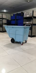 Conteneur de rouleau de 1/2 Cu.Yard avec 4 roues de stockage en plastique chariot de Transit camion d'inclinaison pour le déplacement - Product Image 6