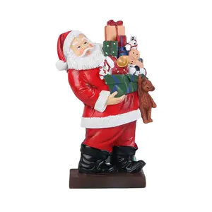 Venta al por mayor Resina Santa Claus Escultura Adornos de Navidad Estatuilla