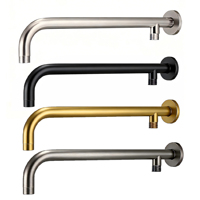 Bras de douche mural moderne en acier inoxydable en forme de L avec fonction pluie, sortie unique, extension pour douche de bain et cuisine