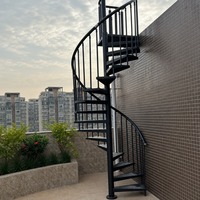 Escalier en spirale en acier galvanisé sur mesure |   Anti-dérapant pour économiser de l'espace, adapté aux greniers de villas