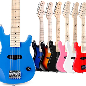 Kits de <span class=keywords><strong>guitarra</strong></span> eléctrica de colores con forma de bricolaje OEM personalizado chino <span class=keywords><strong>guitarra</strong></span> con mini amplificador de 5W y bolsa <span class=keywords><strong>comprar</strong></span> a granel al por mayor en línea - Product Image 2