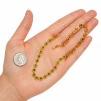 Collier chaîne tendance en pierres vertes, plaqué or 18 carats, en acier inoxydable, prêt à expédier, vente en gros, Tendencia 2026