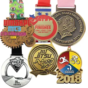Swimming Custom 3D Foam Zinc Alloy 3D Gold Award Marathon Running Custom Made Metal Trophies And Medals Sports Medal