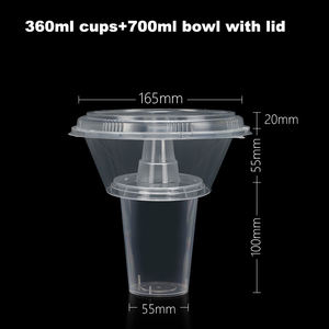 Tazza di plastica della Cola della pentola calda su ordinazione all'ingrosso della tazza di plastica su ordinazione della tazza con lo spuntino tazza creativa dei Popcorn della tazza con i coperchi e le cannucce - Product Image 5