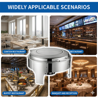Plat à chafing rond en acier inoxydable Allnice – Équipement moderne pour réchauffer les aliments, idéal pour hôtels et restaurants, personnalisable et luxueux