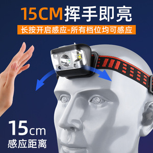 De Nuan Headlamp 2000mAh Rechargeable Led Waterproof Adjustable Headband Motion Sensor Outdoor Camping Hiking - Product Image 2