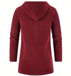 <span class=keywords><strong>Manteau</strong></span> d'hiver en peluche pour hommes avec capuche manches chaudes Cardigan épais grande taille veste décontractée <span class=keywords><strong>homme</strong></span> longue Parka vente en gros - Product Image 3
