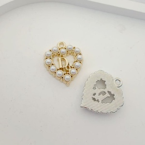 Wholesales 2026 New Arrival Heart Shape <b>Charms</b> Designer Pendants Gold and Silver Pearls Pendant for DIY <b>Bags</b> - Product Image 4