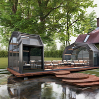 Auvent rétractable en aluminium pour jardin extérieur, abri d'été étanche, mini-maison préfabriquée, kit de pergola à lames en bois et verre trempé