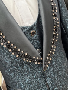 Eleganti abiti da sposa da uomo in smoking con perline di lusso 3 pezzi da sposo per occasioni speciali <span class=keywords><strong>taglie</strong></span> forti e traspiranti - Product Image 5