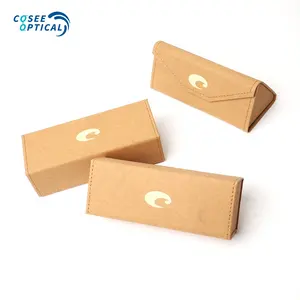 Eco Kraft Paper Shades Packaging Folding Sunglasses Boxes Recycle Foldable Glasses Case Logo Customized