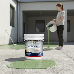Peinture époxy verte standard pour sols en sable de quartz coloré, application <span class=keywords><strong>au</strong></span> pinceau antidérapante pour revêtements de sol en gros - Product Image 1