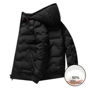 Nuovo Cappotto Invernale da Uomo Streetwear Bomber con Cappuccio Imbottito in Piuma d'Oca Bianca Caldo e Reversibile Produzione di Fabbrica - Product Image 5