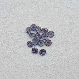 4mm Lab Created Alexandrite Faceted Round Loose Gemstone For Jewelry Making Color Change Corundum Alexander Brilliant Cut Stone - Product Image 1