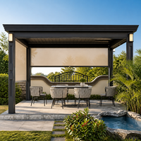 Pergola à lames orientables en aluminium OEM avec éclairage LED pour cour 3x3 3x4 4x4 6x4m