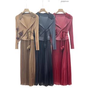 มิยากิ2025ผู้หญิงมีจีบสีพื้น, สง่างามปกลูกปัดดอกไม้ลำลองสำหรับงานเลี้ยงตอนเย็นขนาดพิเศษ - Product Image 5