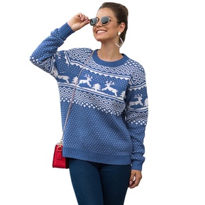 OEM ODM Pulls d'hiver à manches longues personnalisés pour femmes <span class=keywords><strong>Robe</strong></span> d'automne décontractée à motif animal <span class=keywords><strong>de</strong></span> Noël <span class=keywords><strong>moche</strong></span> - Product Image 2