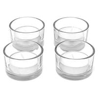 Set 12 Buah Tempat Lilin Kaca Votive, Tempat Lampu Teh Bening Kaca Lilin Kosong