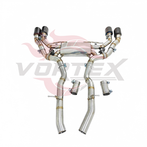 Sistema de escape Catback Vortex de titanio puro para BMW X3M F97 X4M F98 3.0T S58 con tambor central, puntas cuádruples negras y configuración de tuberías Mod Pipeline - Product Image 3