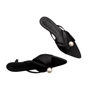 Vestido de Fiesta Elegante Estilo 2026 para Mujer, Sandalias de Tacón Alto con Perlas y Rayas, Zapatos de Vestir de Noche - Product Image 1