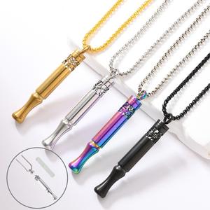 New Patterned Meditation Breathing <strong>Necklace</strong> Stainless Steel Rotating Twist-Open Aromatherapy Pendant Flavor Smoking Gift - Product Image 2