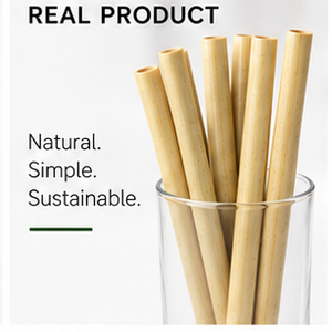 Pajitas de bambú ecológicas reutilizables de calidad para restaurantes, sin empaque, para diversas bebidas - Product Image 3