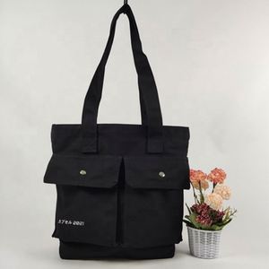 Bolsa de compras personalizada con cinta de logotipo, bolsa de transporte de papel de compras, bolsa de compras de poliéster en blanco de 25 pulgadas, plástico con logotipo personalizado - Product Image 1