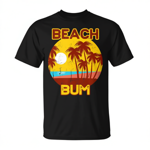T-shirt unisexe à manches courtes et col rond pour adultes, avec motif d'été, Beach Bum - Product Image 2