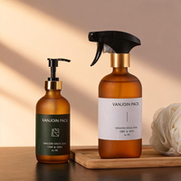 Usine En Gros 500ml Gel Douche Shampooing Bouteille En Verre Vide Cheveux Huile Lotion Crème Emballage Cheveux Utilisation Sérigraphie Bouchon À Bille