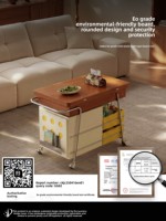 Table d'appoint mobile moderne de luxe léger, pliable, en buis, avec plateau relevable, pour chevet, bureau ou table à manger, avec rangement, pour usage domestique