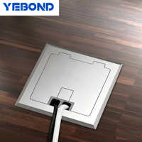 Boîtier de jonction de sol escamotable en acier inoxydable ZDK-120A avec 1 prise de courant EU/UK/US/Universelle et ports de données CAT6 RJ45 USB-C
