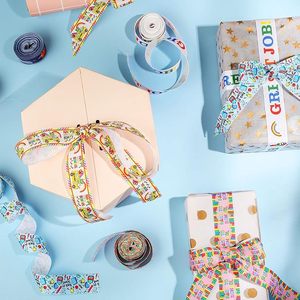 Cinta de grogrén GRACE RIBBON con logo personalizado para la vuelta al cole, resistente al encogimiento, 100% poliéster, tejido de doble cara, diseño de manzana - Product Image 4