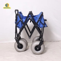 Faltbarer Camping wagen Auto Outdoor Camping wagen 3 in 1 Edelstahl wagen mit Ballon rädern