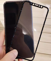 Protection d'écran en verre trempé 3D de luxe à paillettes brillantes pour iPhone