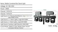 Barre de lumière de scène mobile portable 4x40W RGBW avec effet faisceau laser DMX512 pour DJ, discothèque et soirée