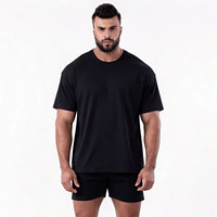 T-shirt uni noir pour homme, coupe classique, col rond, tricoté, 100 % coton, écologique, vente en gros directe usine