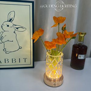 Cross-border popular crystal table lamp, bedroom bedside ambient <b>light</b>, decorative vase, creative living room bar <b>touch</b> night - Product Image 3