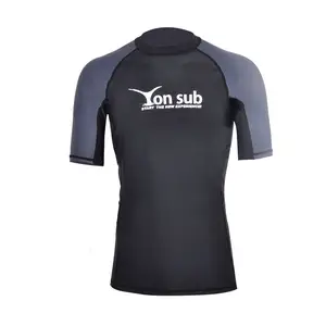 YONSUB Männer Surf Rash Guard Lycra Kurzarm Top Quick Dry Kitesurf Windsurf Dive T-Shirt UV-Schutz UPF 50 + strand Bademode