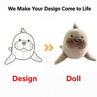 Peluche Adorable Lion Marin Moelleuse, Jouet en Peluche Dessin Animé pour Décoration Canapé Chambre, Cadeau d'Anniversaire, Logo Personnalisé, Vente en Gros