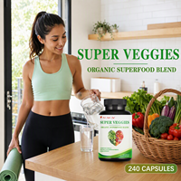 Capsules de fibres alimentaires Super Veggies, complément de fibres végétales et de légumes verts à base de plantes pour la santé digestive quotidienne et la régularité