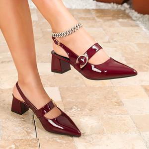 Nouvelles chaussures habillées pour femme <span class=keywords><strong>en</strong></span> cuir verni, style Mary Jane à <span class=keywords><strong>bride</strong></span> carrée et <span class=keywords><strong>bride</strong></span> <span class=keywords><strong>en</strong></span> <span class=keywords><strong>T</strong></span>, à enfiler, résistantes à l'usure, pour l'é<span class=keywords><strong>t</strong></span>é et le printemps - Product Image 3