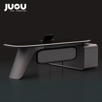 Ensemble de bureau de direction classique moderne avec pieds en métal, mobilier de bureau de luxe ergonomique modulaire en forme de L