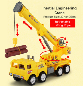 Camion-grue de construction en plastique pour garçons, véhicule multifonctionnel à inertie avec corde de levage, pour les 5-13 ans - Product Image 1
