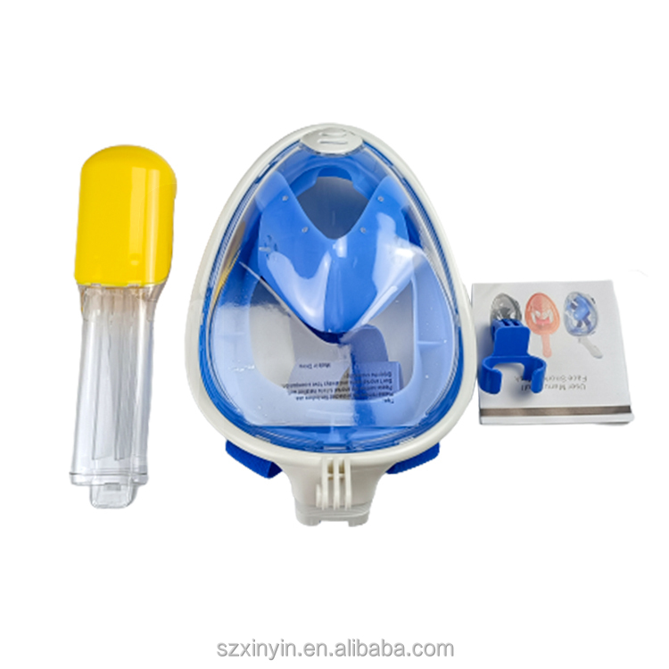 In stock Snorkel Full Face Safety Breathing System 180 Panoramic Viewing Anti Fog Leak Diving Mask